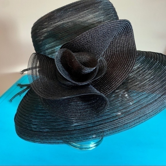 Gabriel Amar for Frank Olive Black Mesh Fancy Hat - Picture 3 of 6
